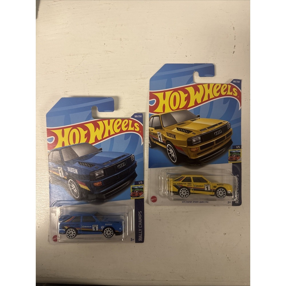 Lot Of 2 HOT WHEELS '84 Audi Sport Quattro HW Rally Champs Yellow Car HCV29 2022